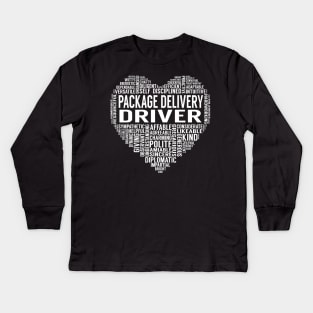Package Delivery Driver Heart Kids Long Sleeve T-Shirt